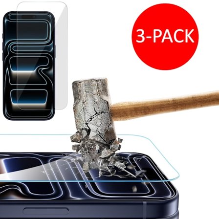 3-pak Iphone 17 Pro skærmbeskytter hærdet glas premium