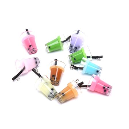 10 St Mixed Milk Tea Resin Charms Diy Smyckestillverkning