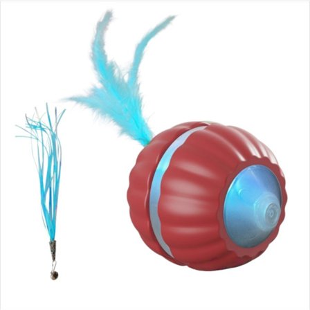 Interaktiv USB-C genopladelig kattelegetøjsbold med bevægelse og berøringsaktivering, 60 min batteritid Red