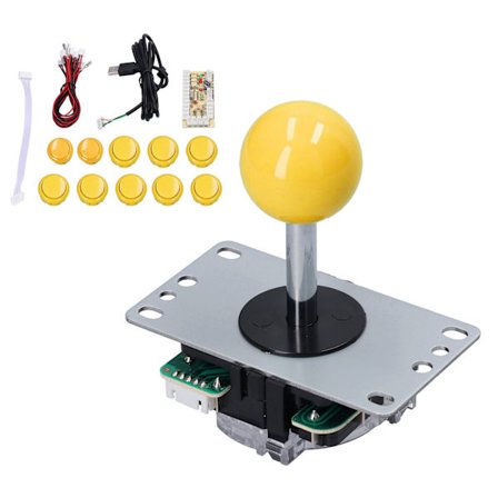 QM070901 Arcade Spil Joystick Kit Nul Forsinkelse DIY med Encoder Kort 10 Knapper Joystick til MAME Gul
