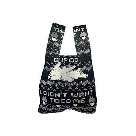 Knit Handbag Kangaskassi MUSTA