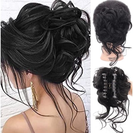 Klø-klips i hårbolle kort hestehale-forlengelse for kvinner