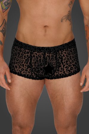 H072 Shorts med leopardbrodyr - Vuxen.se - Sexiga herrunderkläder
