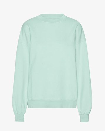 Organic Oversized Crew - Light Aqua - Female - L