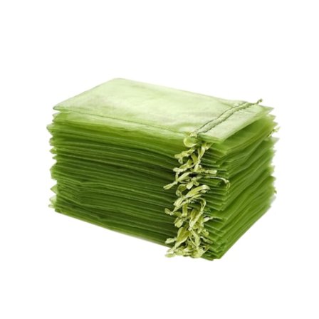 100 stk. - Organzaposer - 17x23 cm - Olivengrønn - Gaveposer - Godterinett - gaveposer - for smykker, klokker - lage duftposer