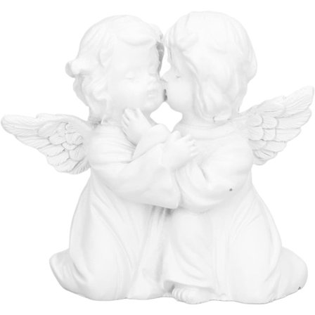 Engler Figurer, 2 Kyssende Englestatuer Harpiks Englestatuer for
