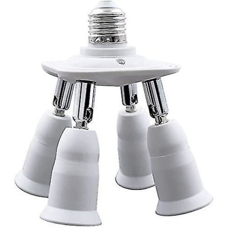 4-i-1 E27 Sokkel Splitter Adapter Justerbar Base Lys Lampe