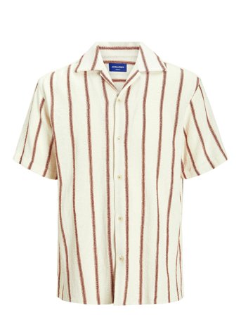 Jjecoba Stripe Resort Shirt Ss Sn Beige Jack & J S