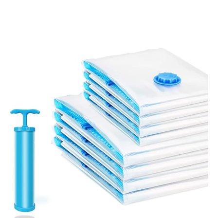 Vakuumpose Klær Vakuumrenser XXL Sett med 8 Vakuum Oppbevaringsposer