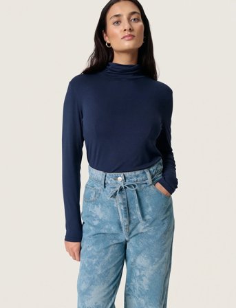 Soaked in Luxury Slhanadi Rollneck Ls - Navy - S