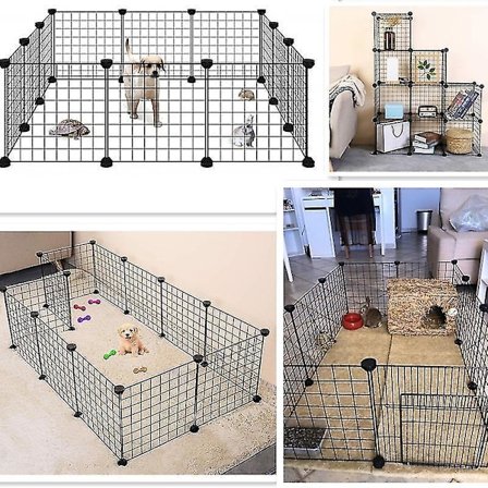 Foldable Pet Playpen Iron Fence Puppy Kennel House Exercise Training Puppy Kitten Space Dogs Supplies Rabbits Guinea Pig Cage