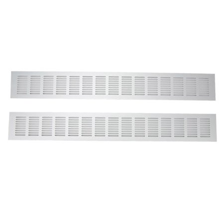 2 st Luftventilationsgaller Aluminiumlegering Rektangulär Ventilationsplatta för Skåp Skoskåp Garderob 80x600mm