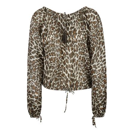 Tory Burch, Top Bruin, Dames, Maat:M,leopard