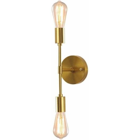 Tigrezy Gullfargede Vegglamper, 2-Lys Baderomsbelysning, E27 Sokkel Vegglamper for Speil Gang Kjøkken Soverom Stue