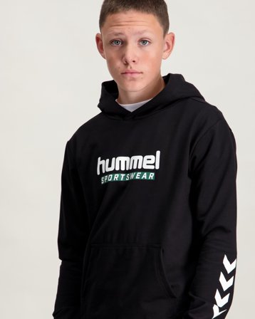 Hummel hmlJR LOGO HOODIE Sort Hoodies/Hættetrøjer Dreng - Kids Brand Store