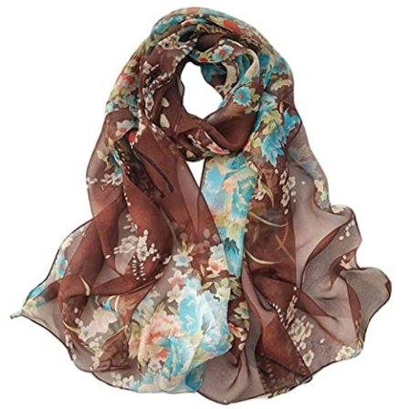Halsdukar för kvinnor Lätta Fashion Halsdukar Tryck Blommönster Scarf Shawl Wraps, A10