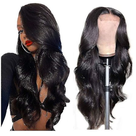 Lace Front Peruk Vågig Peruk Lace Closure Mänskligt Hår Peruk 16 Tum