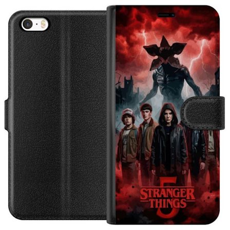 Kompatibel Tegnebogsetui til Apple Apple iPhone 5 Mørk Stranger Things-inspireret fantasyillustration med torden, dramatisk himmel og intens uhyggeli