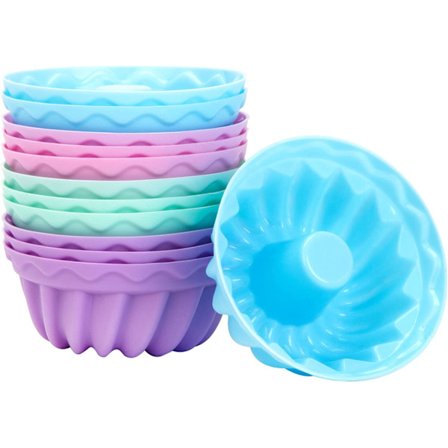 Silikone bageforme sæt med 12 farverige skorstensforme