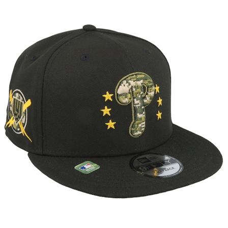 New Era - Philadelphia Phillies MLB24 Armed Forces Day 9FIFTY Black Snapback Snapback Black Cap - MLB @ Hatstore