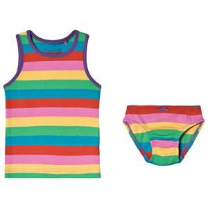 Kids - Frugi Foxglove Rainbow Stripe Underwear Set 2-3 years - Underwear - 2-3 years - Pink - Mädchen