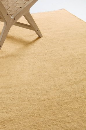 Jotex - Ullteppe Bomull/Polyester/Ull/Viskose Sennepsgul ROW - Kjøp Ulltepper hos Jotex