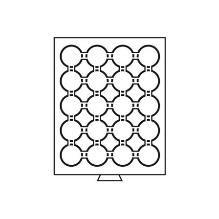 Møntboks til møntkapsler - Røgfarvet - 20 inddelinger til CAPS41