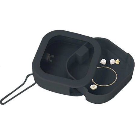 Hårstrikk Organizer, Liten Oppbevaringsbeholder for Hårstrikk, Bomullspinner Dispenser, Hårstrikkholder Reiseoppbevaringsboks, Svart