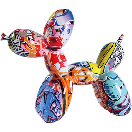 Harpiks Ballonhund Skulptur Abstrakt Hund Statue Dekorativ Figur Graffiti Skulpturer Graffiti Kunst Sød Dyr Harpiks Kunst Skulptur Håndværk Dekoration