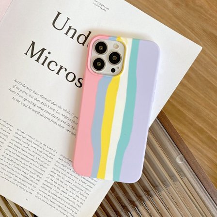 IPhone 12 Mini Sateenkaari Iskunkestävä Suojakotelo Sateenkaarirannekkeella (a)