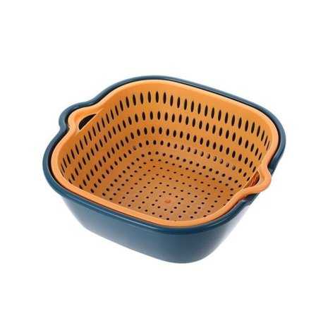 Liten kjøkken dobbel avløp kurv skål vask oppbevaring kurv siler skåler avløp grønnsak rengjøring verktøy