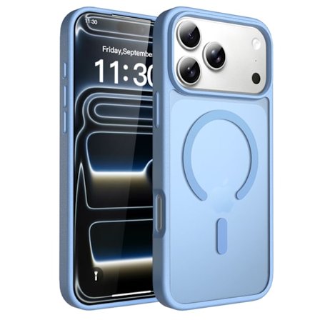 Magnetisk telefoncover til iPhone 17pm, hudvenligt frostet beskyttende cover.
