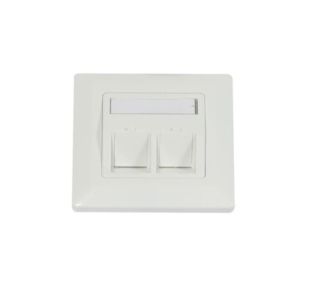 SYNERGY Keystone,Modulträger, UP Dosen für 2xTP-Modul, Reinweiss, Eckiger Aussenrahmen, Synergy 21,