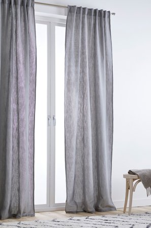 Jotex - Gardin Linmiks 2-pakke Grå - ELISA - Kjøp Lingardiner hos Jotex