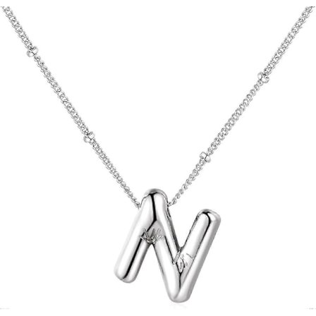 Bubble Bogstav Halskæde Ballon Initial Halskæder Til Kvinder Piger Fin Alfabet Vedhæng 14k Guldbelagt Puffy Navn Personlig Smykkegave