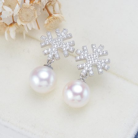 par S925 sterlingsølv stilfulde jule snefnug øreringe, simpel damestil