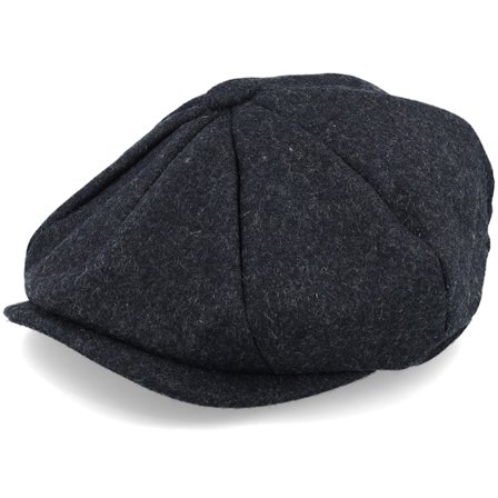 Beechfield - Grå flatcap Kasket - Charcoal Marl Melton Wool Baker Boy Flat Cap @ Hatstore