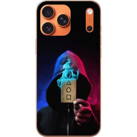 Kompatibelt Mobildeksel til Apple iPhone 17 Pro Max Squid Game Netflix plakat koreansk overlevelsesdrama serie maskehettehjelmkort retro fanart design