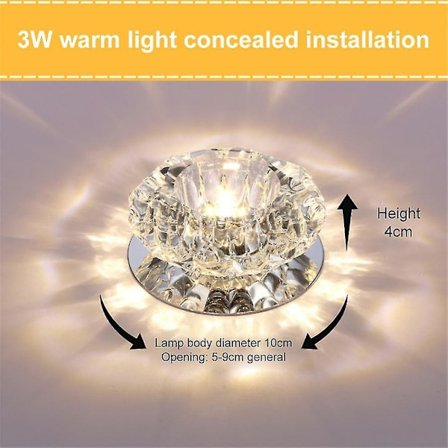 LED-downlight i taket - 3 W LED-taklampa - LED-ljus för gång, hall, korridor - GSL