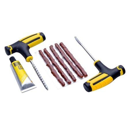 Dekkreparasjonssett for punktering Nødverktøy for flatt dekk Dekkplugg Terrengdekk Gummi Sement 5 plugger DIY Bil Hjem Lappe