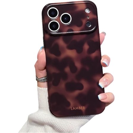 Søtt telefondeksel til iPhone 17 Pro Max Deksel Skilpaddemønster Leopard Full Kamerabeskyttende Slank Støtsikker Kul Trendy Estetisk-Brun Amber