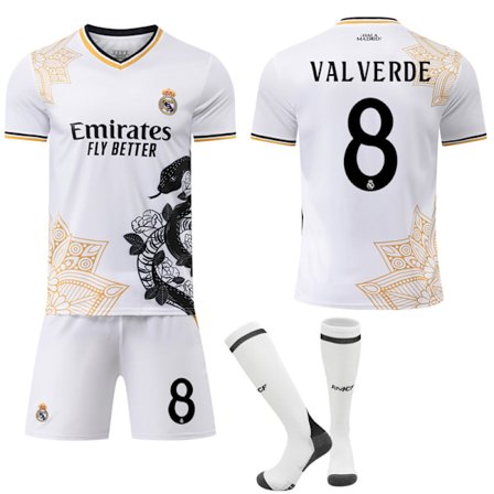 2025-2026 Real Madrid Slange Jubileumsutgave Fotballdrakt Barn Voksen NR.8 VALVERDE