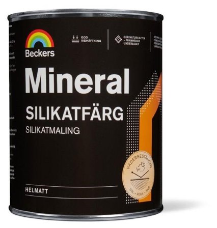 Beckers Silikatfärg, Mineral helmatt, 1L, Valfri kulör, Färg & tapeter