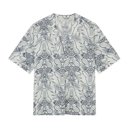 Marc O'Polo Bluse with a V-neckline Blå, Dame