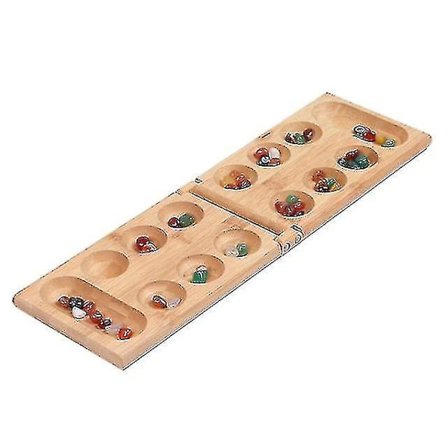 Nytt Mancala-spill med fargerike steiner, brettebrett i tre, sjakksett