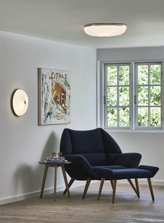 Lamella taklampe Ø50 - hvit/sølv
