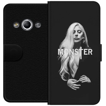 Kompatibelt Lommeboketui til Samsung Galaxy Xcover 3 Lady Gaga Monster sort-hvitt portrett Gaga MONSTER tekst ikonisk design