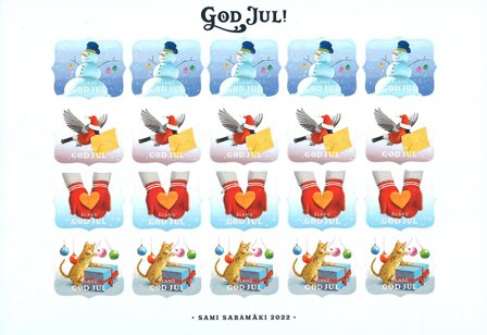 Åland - julmärkeark 2022 - Selvklæbende - julmärkeark takket - Selvklæbende