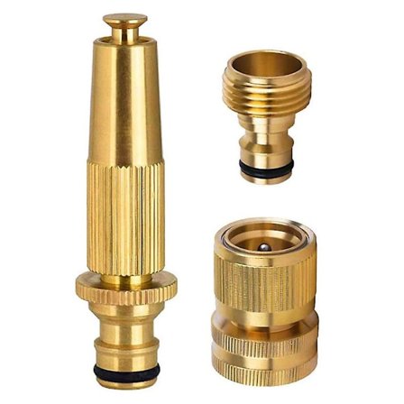 3-pakks Messing Slangekoblinger For Han-Gjenget Kran Og Hunn-Tilkobling For Hage, Bad, Kjøkken Og Utendørs Slange, Enkel Tilkobling Og Frigjøring 