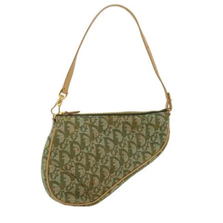 Dior Vintage, Pre-owned Canvas pouches Groen, Dames, Maat:ONE Size,leer